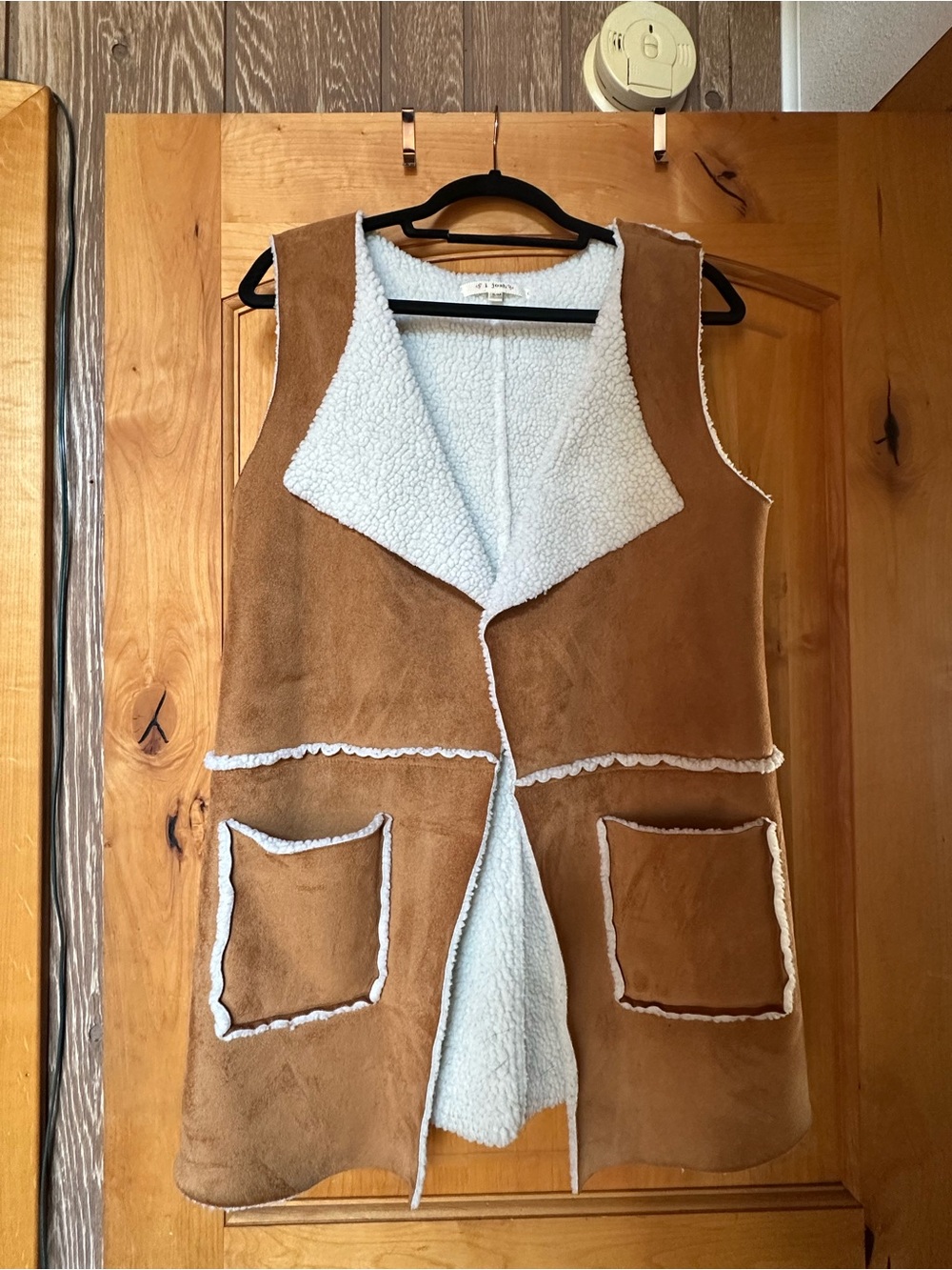 Faux Suede Sherpa Vest